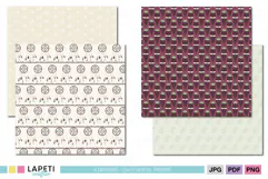 Boho scrapbook paper featuring dreamcatchers feathers and earthy colors