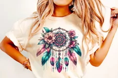 Boho Dreamcatcher PNG, Feathers PNG, Dreamcatcher Clipart Product Image 1