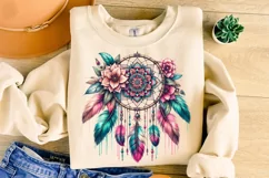 Boho Dreamcatcher PNG, Feathers PNG, Dreamcatcher Clipart Product Image 3