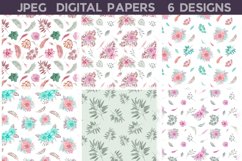 Boho Floral Digital Papers Bundle | Roses Seamless Pattern Product Image 2