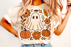 Pumpkin PNG, Boho Floral Fall PNG, Autumn PNG, Halloween PNG Product Image 1