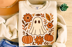 Pumpkin PNG, Boho Floral Fall PNG, Autumn PNG, Halloween PNG Product Image 4
