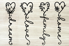 Boho Heart Floral Inspirational Quote SVG Product Image 1