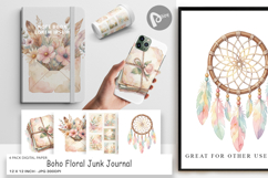 Boho Floral Junk Journal Digital Paper Product Image 1