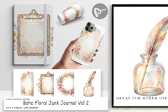 Boho Floral Junk Journal Digital Paper Product Image 1