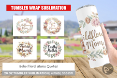 Boho Floral Mama Quotes Tumbler Product Image 1