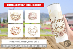 Boho Floral Mama Quotes Tumbler Product Image 1