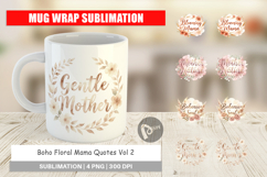 Boho Floral Mama Quotes Mug Wrap Product Image 1