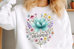 Boho Floral Mama T-shirt Design PNG Product Image 1