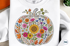 Boho Floral Pumpkin PNG Product Image 1