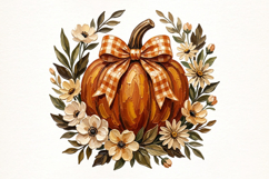 Boho Floral Pumpkin PNG Product Image 1