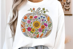 Boho Floral Pumpkin PNG Product Image 2