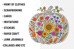 Boho Floral Pumpkin PNG Product Image 3