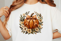 Boho Floral Pumpkin PNG Product Image 3