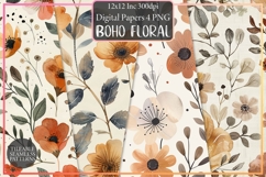 Boho Floral Seamless Digital Paper Product Image 1