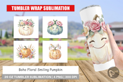 Boho Floral Pumpkin Tumbler Product Image 1