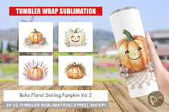 Boho Floral Pumpkin Tumbler Product Image 1