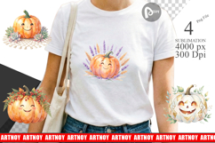 Boho Floral Pumpkin Sublimation Product Image 1