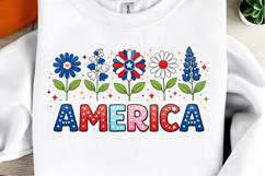 Boho Floral USA T-shirt Design Product Image 1