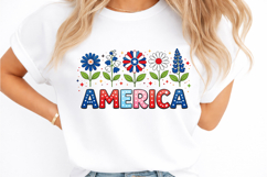 Boho Floral USA T-shirt Design Product Image 2