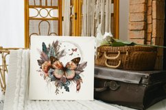 Boho Flower Butterfly Watercolor Flower Clipart Product Image 5