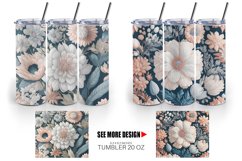 Boho Flowers Bohemian Tumbler Sublimation Wrap Product Image 3