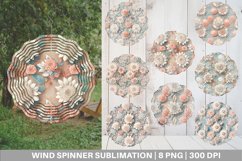 Boho Flowers Pattern Wind Spinner | Sublimation Spinner Desi Product Image 1
