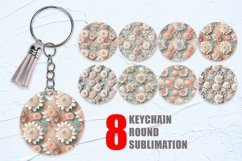 Boho Flowers Pattern Keychain | Keyring Product Image 1