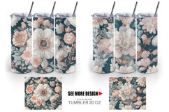 Boho Flowers Bohemian Tumbler Sublimation Wrap Product Image 4