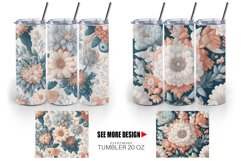 Boho Flowers Bohemian Tumbler Sublimation Wrap Product Image 5