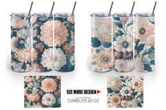 Boho Flowers Bohemian Tumbler Sublimation Wrap Product Image 6
