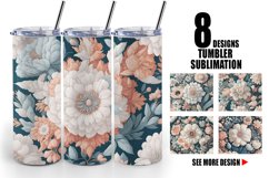 Boho Flowers Bohemian Tumbler Sublimation Wrap Product Image 1