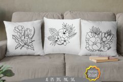 Boho Flowers Bouquet SVG Product Image 1