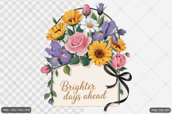 Boho Retro Flowers Motivational Quotes Product Image 1