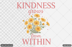 Boho Retro Flowers Motivational Quotes Product Image 1