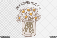 Boho Retro Flowers Motivational Quotes Product Image 1