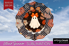 Boho Ghost Halloween Wind Spinner Sublimation PNG Spooky Product Image 1