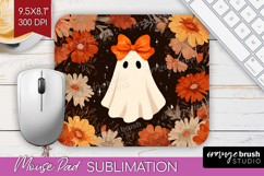 Boho Ghost Halloween Mouse Pad Sublimation Spooky Season PNG Product Image 1