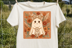 Boho Ghost Bow PNG, Cute Halloween Ghost Sublimation Product Image 2