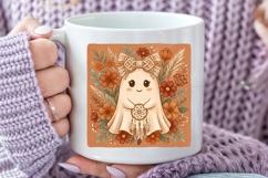 Boho Ghost Bow PNG, Cute Halloween Ghost Sublimation Product Image 6