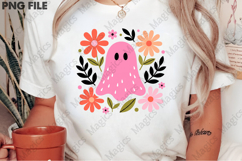 Boho Ghost PNG, Pink Leopard Halloween Product Image 2