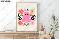 Boho Ghost PNG, Pink Leopard Halloween Product Image 3