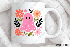 Boho Ghost PNG, Pink Leopard Halloween Product Image 4