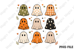 Boho Ghosts PNG, Cute Halloween Ghost PNG Product Image 1