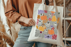 Retro Boho Floral Halloween Fall SVG Halloween Ghost SVG Product Image 8