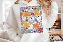 Retro Boho Floral Halloween Fall SVG Halloween Ghost SVG Product Image 7