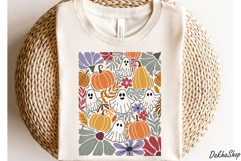 Retro Boho Floral Halloween Fall SVG Halloween Ghost SVG Product Image 5