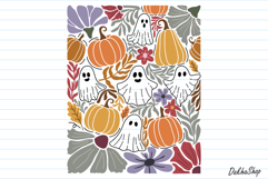 Retro Boho Floral Halloween Fall SVG Halloween Ghost SVG Product Image 9