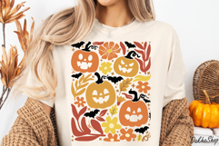Boho Floral Halloween Fall SVG Boho Halloween SVG Pumpkin Product Image 3