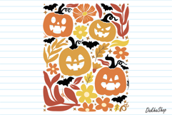 Boho Floral Halloween Fall SVG Boho Halloween SVG Pumpkin Product Image 2